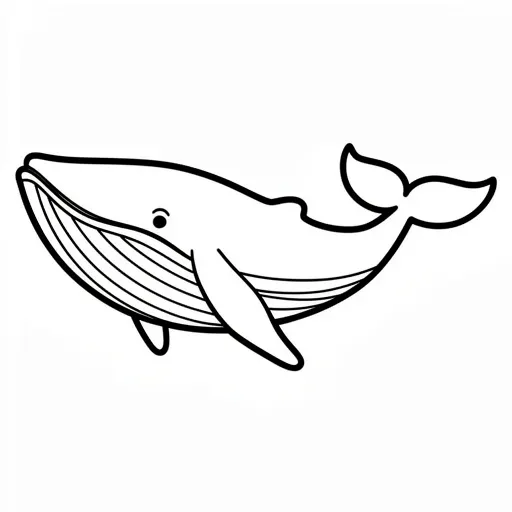Real generated animal coloring worksheet with a whale for a classroom pack